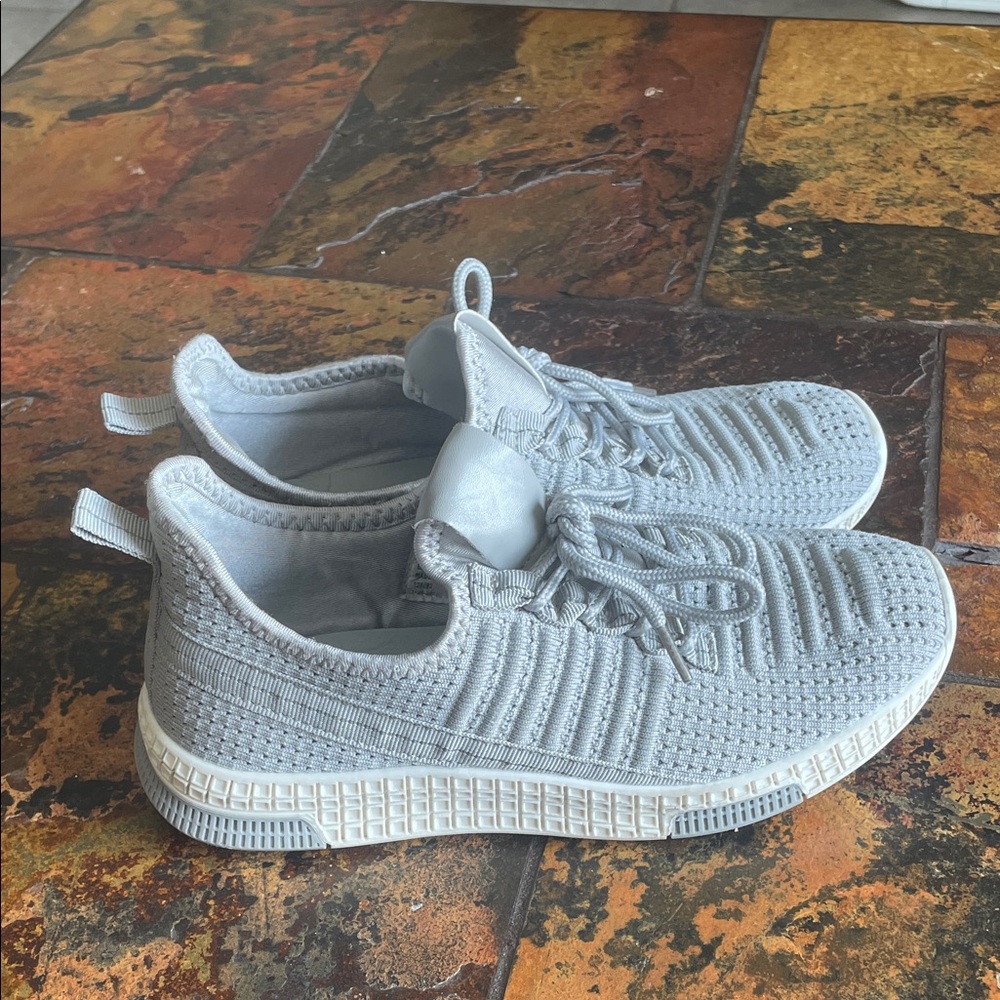 Light Gray Knit Sneakers